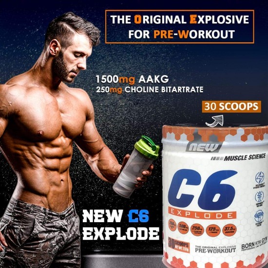 Muscle Science C-6 Ultra Concentrated Pre-Workout 30 Servings(mojito margarita)