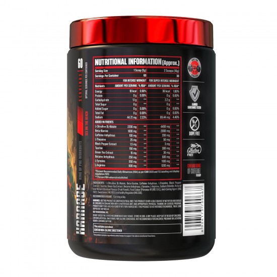 Bigmuscles Nutrition Karnage Pre workout (60 Servings, Sex On the Beach) 