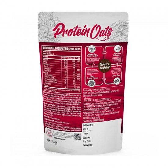 DC DOCTORS CHOICE Oats, High Protein Oats Flake, 24G Pure Protein Breakfast Cereals, Jaggery Sweetened, Rich In Fiber, No Additives And 0G Sugar 375G