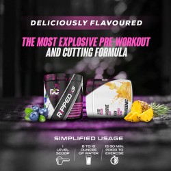 DC DOCTORS CHOICE RIPPED - X5 Most Explosive Pre-Workout For Strength and Support, with CLA, Natural caffeine, L-carnitine, Burn Calories Faster, Boost Performance (Bluerazz,10 Servings (50g powder))