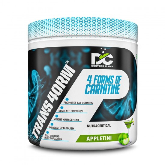DC DOCTORS CHOICE TRANSFORM | 4 Forms of CARNITINE 1000mg Blend|CLA 500mg|GARCINIA CAMBOGIA 500mg | L Carnitine | Regulate Cravings, Boost Energy & Endurance (Appletini, 10 Serving,Powder)