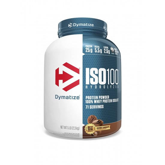 Dymatize Nutrition ISO 100 5 lbs Whey Protein Powder with Hydrolyzed 100% Whey Protein Isolate, Gluten Free, Fast Digestion, 2.26 Kg