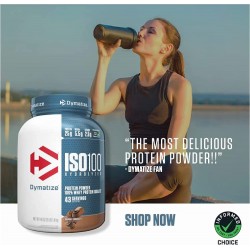Dymatize Nutrition ISO 100 5 lbs Whey Protein Powder with Hydrolyzed 100% Whey Protein Isolate, Gluten Free, Fast Digestion, 2.26 Kg
