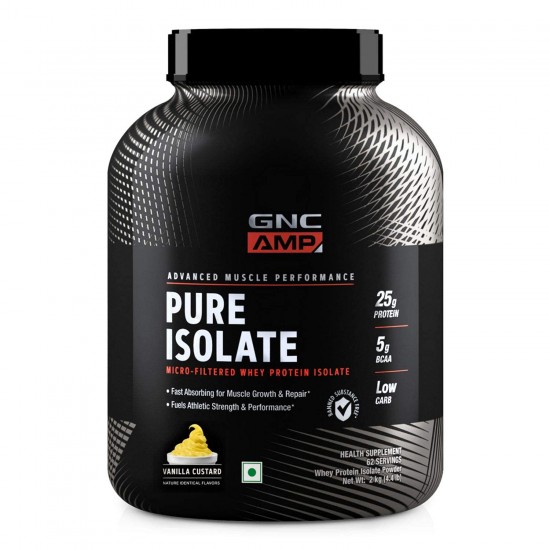 GNC AMP Pure Isolate | Advanced Muscle Perfomance | Micro-Filtered Whey Protein Isolated | 57 Servings - 4.4 Lbs, 2 Kg (Chocolate Frosting)