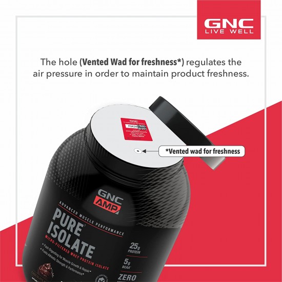 GNC AMP Pure Isolate | Advanced Muscle Perfomance | Micro-Filtered Whey Protein Isolated | 57 Servings - 4.4 Lbs, 2 Kg (Chocolate Frosting)