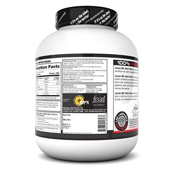  Labrada 100% Whey Protein (26g Protein, 0g Sugar, Whey Protein Concentrate, 52 Servings) - 4.4 lbs (2 kg) (Chocolate)