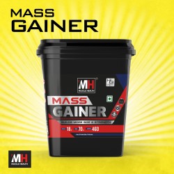 Muscle Health Mass Gainer | Build More Size & Strength | Fastens Muscle Build| 18g Protein | 70g Carbs | 460 Calories |chocolate | 4.5 kg      