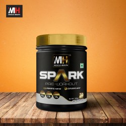 Muscle Health Spark Pre Workout | Powerful Pumping | Explosive Energy | Energy & Focus | 4.2g Beta-Alanine | 2.0g L-Citrulline | 1.0g L-Arginine | 30 serving |Fruit Punch | 240 Gm.      