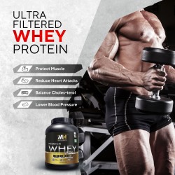 Muscle Health Premium Whey Protein powder | Gain Muscle | Xtreme Energy | Fastens Muscle Recovery | 22g Protein | 4.9g BCAA | 4.0g L-Glutamine | 57 serving |chocolate | 2 kg      