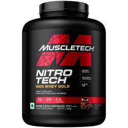 MuscleTech Nitrotech 100% Whey Protein Powder Whey Isolate Primary Protein Source Support & Recovery Vegetarian French Double Rich Chocolate - 2kg