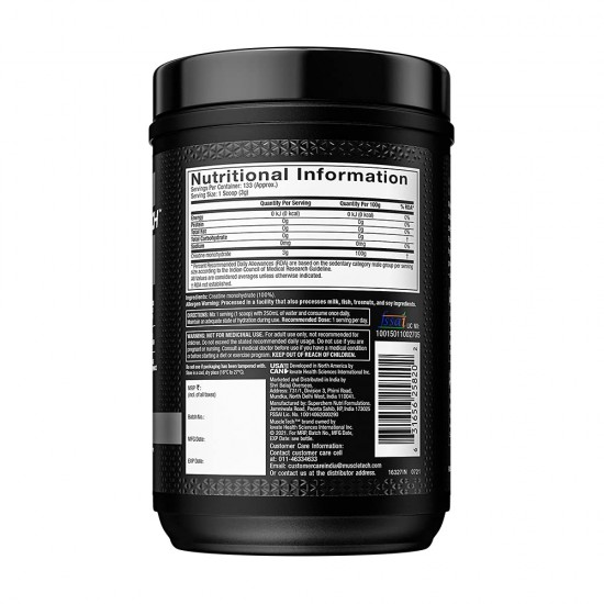 Muscletech Platinum 100% Creatine Powder Scientifically Researched to Build Muscle - Increase Muslce Power, Boost Strength & Enhance Performance - Unflavoured - 400g
