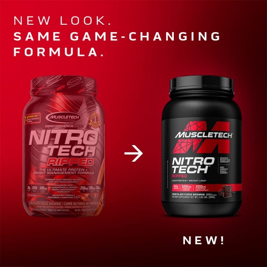 MuscleTech Performance Series Nitro Tech Ripped|30g Protein|Protein Powder for Lean Muscle Gain|Sports Nutrition | 4 lbs (1.81 Kg) | French Vanilla Swirl Flavour