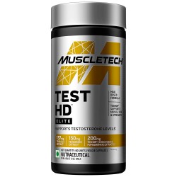 MuscleTech Test HD Elite, Tribulus Terrestris for Men, Max-Strength ATP & Test Booster for Men, Boost Free Testosterone Levels, 60 Veggie Capsules