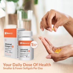 Newedge Triple Strength Omega 3 Capsule | Fish Oil Capsules for Men & Women | For Heart, Eye, Joints & Brain Health | EPA 295.50 mg DHA 130 mg Maxsimil 650mg - 30 Softgels (Pack of 1)