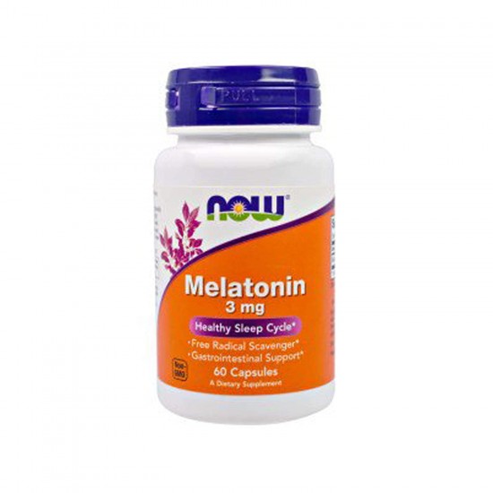 Now Foods Melatonin 3mg (Healthy Sleep Cycle) - 60 Veg Capsules