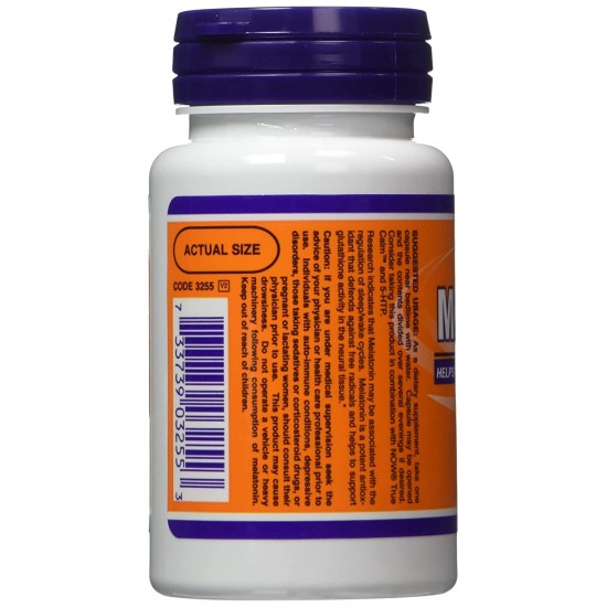 Now Foods Melatonin 3mg (Healthy Sleep Cycle) - 60 Veg Capsules