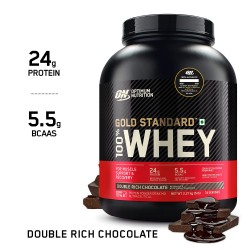 Optimum Nutrition (ON) Gold Standard 100% Whey Protein Powder - 5 lbs, 2.27 kg (Double Rich Chocolate), Primary Source Isolate,For Men and Women