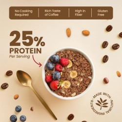 PINTOLA 25g High Protein Oats 1kg, Caffè Mocha, No Refined Sugar, with Almonds & Raisins, High Fibre, Rolled Oats, Breakfast Cereals | Gluten Free