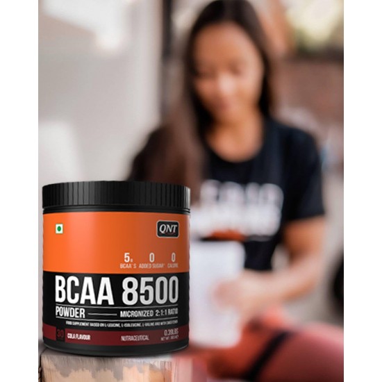 QNT BCAA 8500 | 180g | 30 Servings | Naval Orange Flavour | 2500mg L-Leucine, 1250mg L-Isoleucine, 1250mg L-Valine | Hydration & Muscle Recovery Supplement | Pre/Post Workout for Strength & Stamina QNT BCAA 8500 | 180g | 30 Servings | Naval Orange Flavour | 2500mg L-Leucine, 1250mg L-Isoleucine, 1250mg L-Valine | Hydration & Muscle Recovery Supplement | Pre/Post Workout for Strength & Stamina