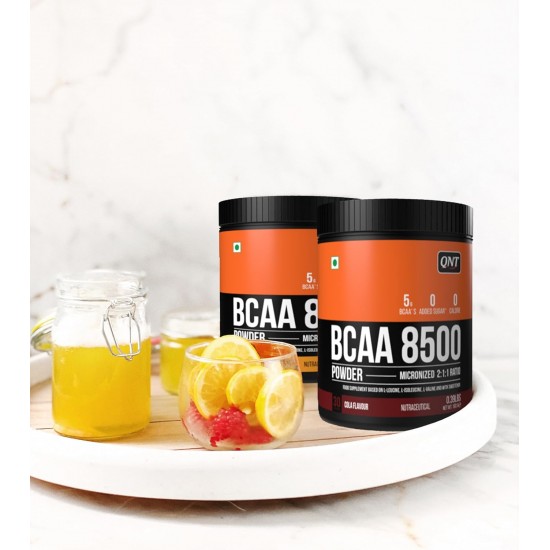 QNT BCAA 8500 | 180g | 30 Servings | Naval Orange Flavour | 2500mg L-Leucine, 1250mg L-Isoleucine, 1250mg L-Valine | Hydration & Muscle Recovery Supplement | Pre/Post Workout for Strength & Stamina QNT BCAA 8500 | 180g | 30 Servings | Naval Orange Flavour | 2500mg L-Leucine, 1250mg L-Isoleucine, 1250mg L-Valine | Hydration & Muscle Recovery Supplement | Pre/Post Workout for Strength & Stamina