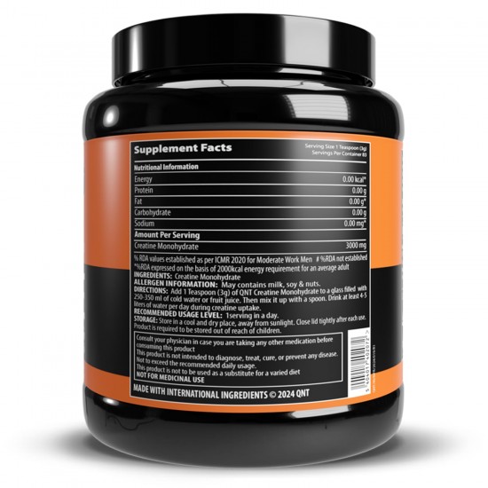 QNT Creatine Monohydrate 90g 30 Servings 100% Pure & Micronized Powder Enhanced Performance & Muscle Growth QNT Creatine Monohydrate 90g 30 Servings 100% Pure & Micronized Powder Enhanced Performance & Muscle Growth