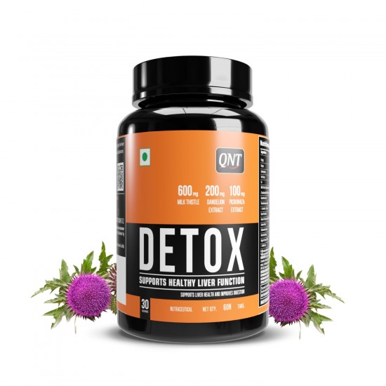 QNT Detox | 30 Servings, 60 Tabs| Milk Thistle, Dandelion Extract, Green Tea Extract | Supports Liver Health & Improves Digestion QNT Detox | 30 Servings, 60 Tabs| Milk Thistle, Dandelion Extract, Green Tea Extract | Supports Liver Health & Improves Digestion