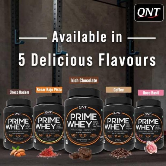 QNT Prime Whey Protein Powder | Coffee, 1 Kg | Triple Blend of Whey Isolate, Concentrate & Hydrolysate | 25g Protein, 5.9g BCAA per Scoop | Best Whey Protein Powder for Men & Women QNT Prime Whey Protein Powder | Coffee, 1 Kg | Triple Blend of Whey Isolate, Concentrate & Hydrolysate | 25g Protein, 5.9g BCAA per Scoop | Best Whey Protein Powder for Men & Women