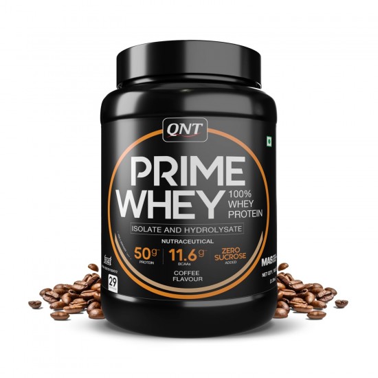 QNT Prime Whey Protein Powder | Coffee, 1 Kg | Triple Blend of Whey Isolate, Concentrate & Hydrolysate | 25g Protein, 5.9g BCAA per Scoop | Best Whey Protein Powder for Men & Women QNT Prime Whey Protein Powder | Coffee, 1 Kg | Triple Blend of Whey Isolate, Concentrate & Hydrolysate | 25g Protein, 5.9g BCAA per Scoop | Best Whey Protein Powder for Men & Women