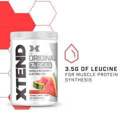 Scivation Xtend BCAAs Powder for Adults (Pre-Workout, 7g BCAAs, 0g Carbs,Sugar & Calories, 3.5 Leucine, 2.5g L-Glutamine, 1g Citrulline Malate) - 402gm, 30 Servings 