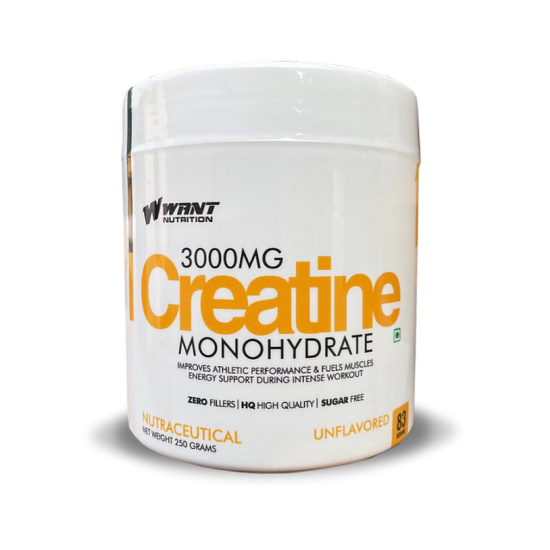WANT CREATINE UNFLAVOURED 3000 MG -83 SERVING 
