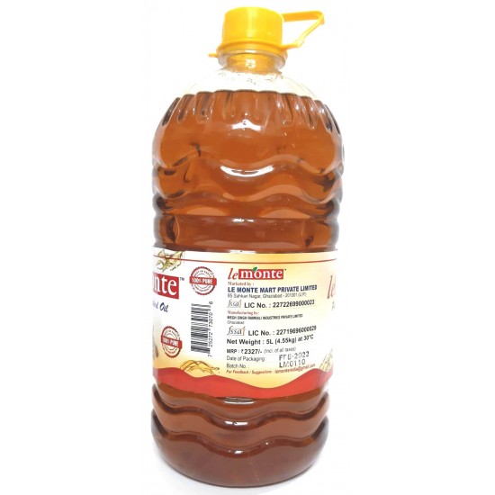 Lemonte Pure Yellow Seeds Mustard Oil (5 Ltr)