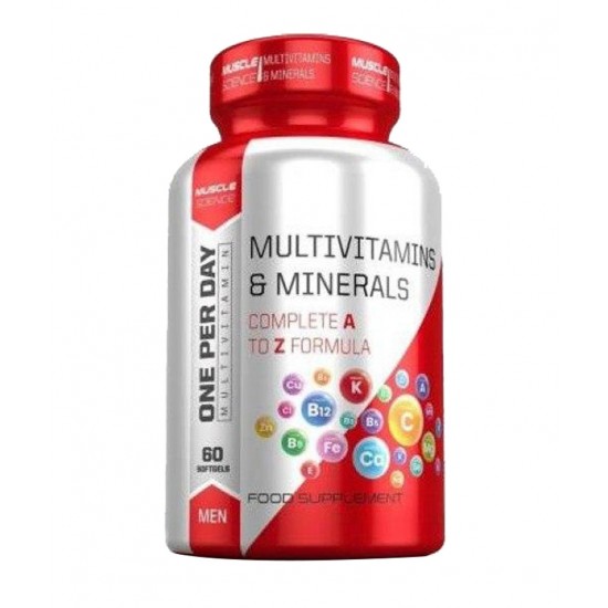MUSCLE SCIENCE MULTIVITAMINS & MINERALS ONE PER DAY - 60 SOFTGELS