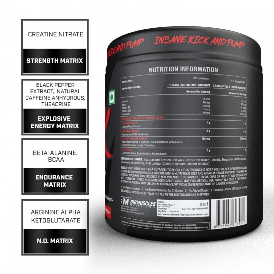 Bigmuscles Nutrition Freak Pre-Workout Sex on the Beach [30 Servings, 180g]