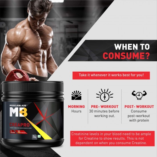 MuscleBlaze CreaPRO Creatine with Creapure, 250 gms / 0.55 lb, 1 Pack of Creatine