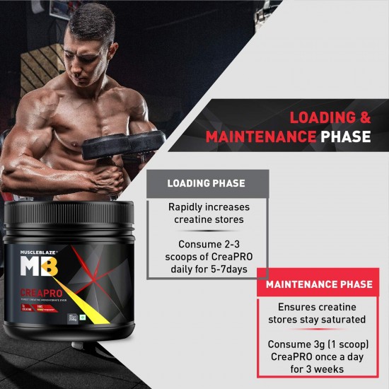 MuscleBlaze CreaPRO Creatine with Creapure, 250 gms / 0.55 lb, 1 Pack of Creatine