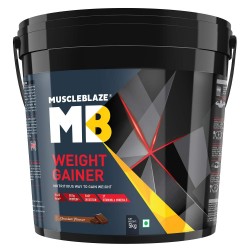 MuscleBlaze Weight Gainer with Added Digezyme (Chocolate, 5 kg / 11 lb, 50 Servings)